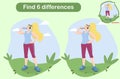 mindfulness game find 6 differences Royalty Free Stock Photo